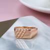 Kienl Square Glossy Gold Trendy Big Size Ring Daily Easy Matching Rings