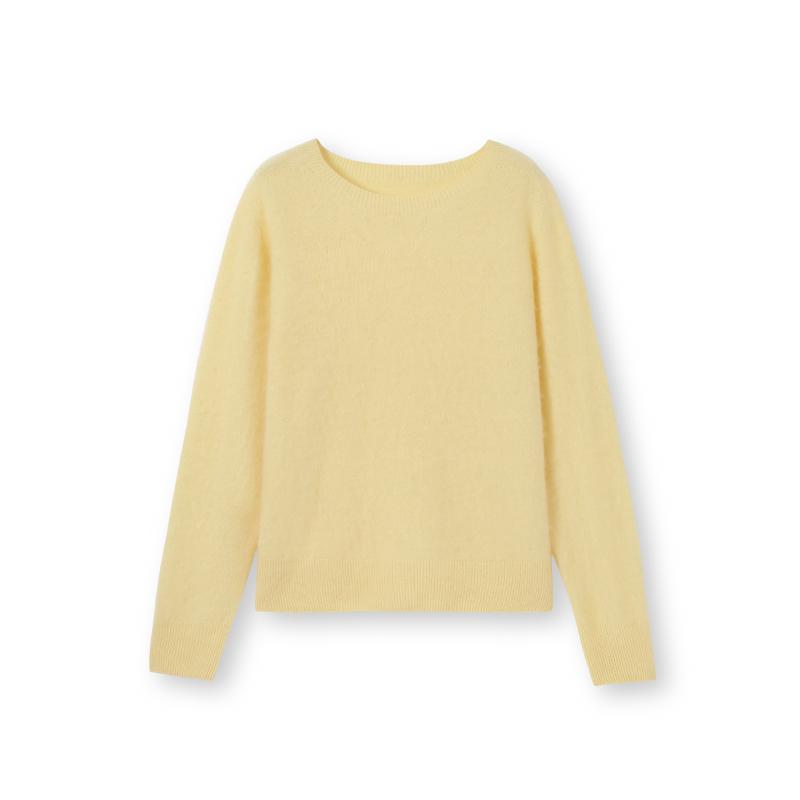Women's Faux Fur Knit Sweater – Wool & Cashmere Base Layer for Autumn/Winter