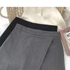 Svart Grå Oregelbunden Kjold A Ine Dam Hög Midja Kjold Koreansk Mode Dragkedja Shorts Kjolar Vintage