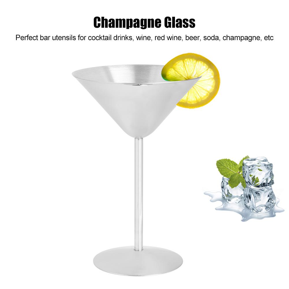 304 Stainless Steel Cocktail Champagne Goblet Red Wine Glass Party Decoration Bar Utensils