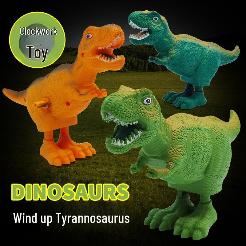 

Wind-Up Tyrannosaurus Rex Cartoon Toy - Nostalgic Jumping Dinosaur for Kids