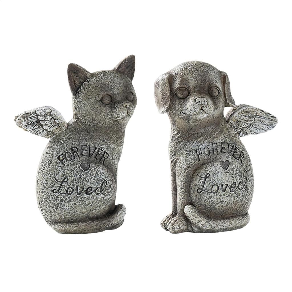 Pet Memorial Stones Weatherproof Statue Markers Grave Stone Pet Grave Markers for Offices Cafes Bookstores Bookshelves Display