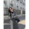 Winter Loose Thickened Herringbone Wool Coat Women Elegant Loose Cotton Padded Slim Tweed Jacket