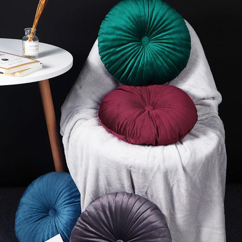 Cozy Round Pumpkin Back Seat Chair Cushion With Soft Velvet Touch And Durable Design