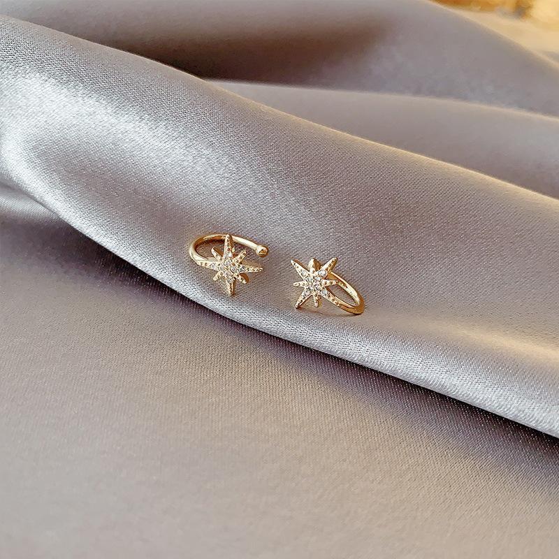 Korean Diamond-Studded Leaf Ear Cuff - Adjustable, No Piercing Needed, Fairy Forest Design Earrings