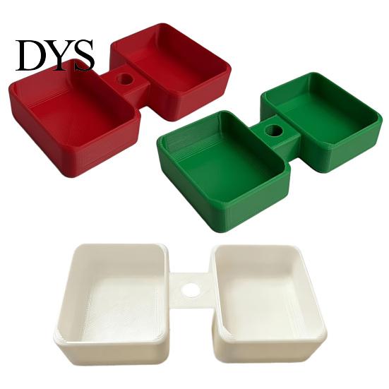 Car Interior Accessories 3D Printed Cup Holder Condiment Tray, 2 Compartment Dip Sauce Dispenser for Container with Straw Hole, Universal Vehicle