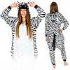 Zebra Kostium Onesie Kigurumi Ciepła Piżama Zapinana Kombinezon Dres M