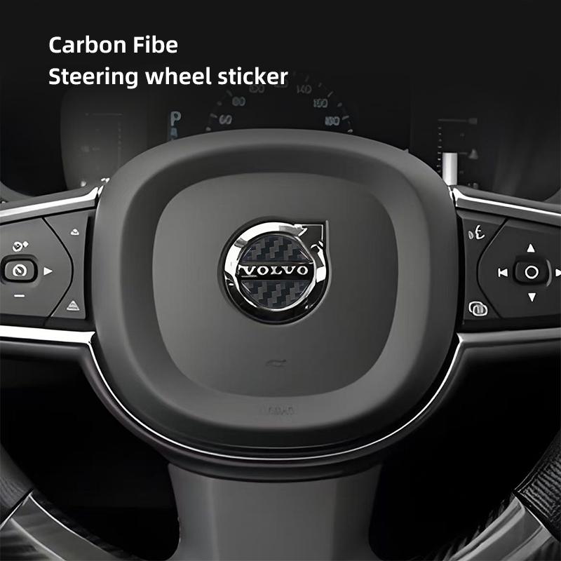 Carbon Fiber Car Steering Wheel Stickers Accessories For Volvo Xc60 Xc90 V40 V60 S60 V50 V90 S80 C40 XC40 V70 XC70 C30 C70 EX90