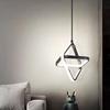 Modern Minimalist LED Chandelier Black and White Round Square Living Room Dining Room Bedroom Bedside Decorative Lighting