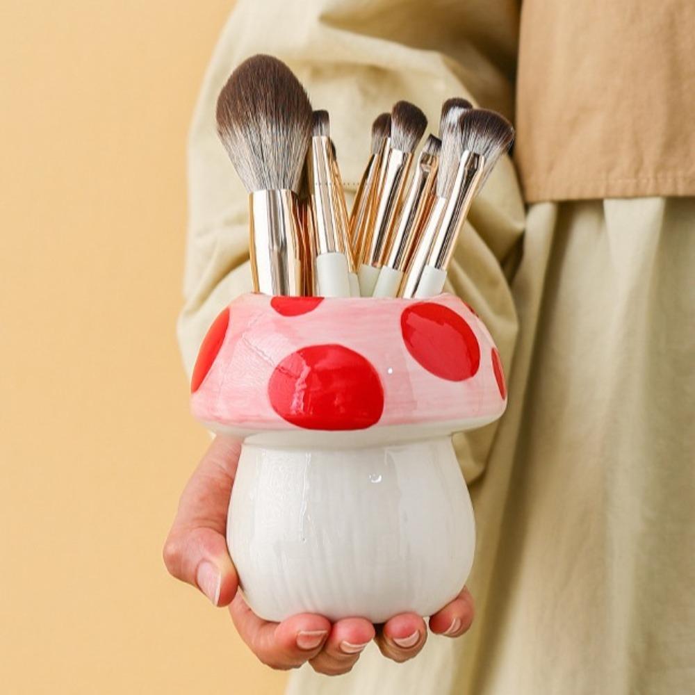 Multifunction Makeup Brush Storage Cartoon Pen Container Pot Aesthetic Brush Storage Bucket Gifts