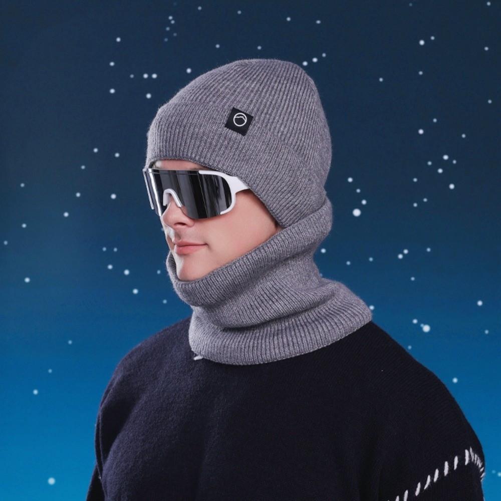 Neck Warmer Knitted Hat Gloves Scarf Warm Cap Solid Beanie Casual Winter Glove Cap Set  Outdoor