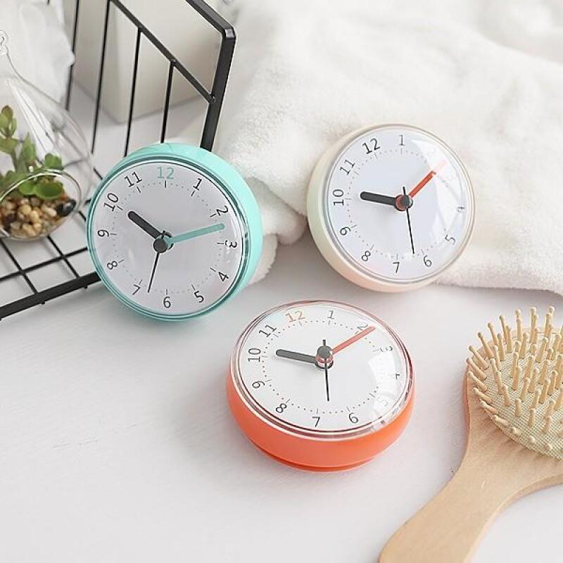 

Tile-absorbing, silent, minute-point, waterproof bathroom clock ivory