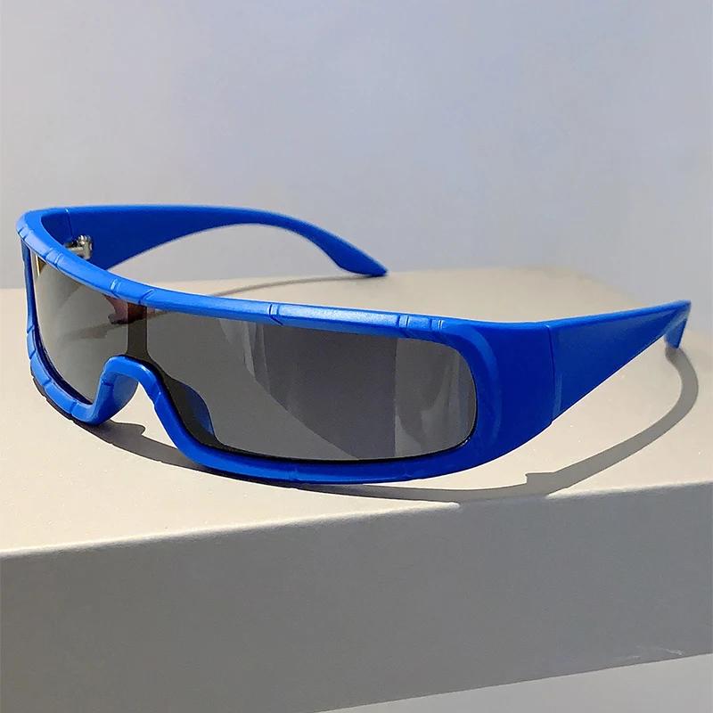 Monoblock Sunglasses Men Stylish New Punk Futuristic Outdoor Goggle Shades Trendy Wrapped Round Uv400 Eyewear