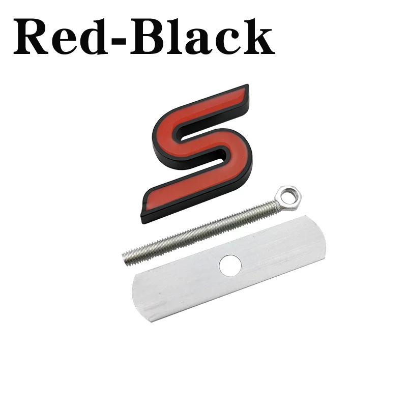 1Pc 3D Metal S Front Grille Chrome Emblem Badge Car Stickers Decals for Focus Fiesta Ecosport Kuga Mondeo Everest Car Styling