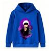 Kids Boys Girls Pullover Hoodie, Trendy Anime Character Printed Casual Hooded Sweatshirt with Purple Graphic, Comfortable Long Sleeve Top for Daily X