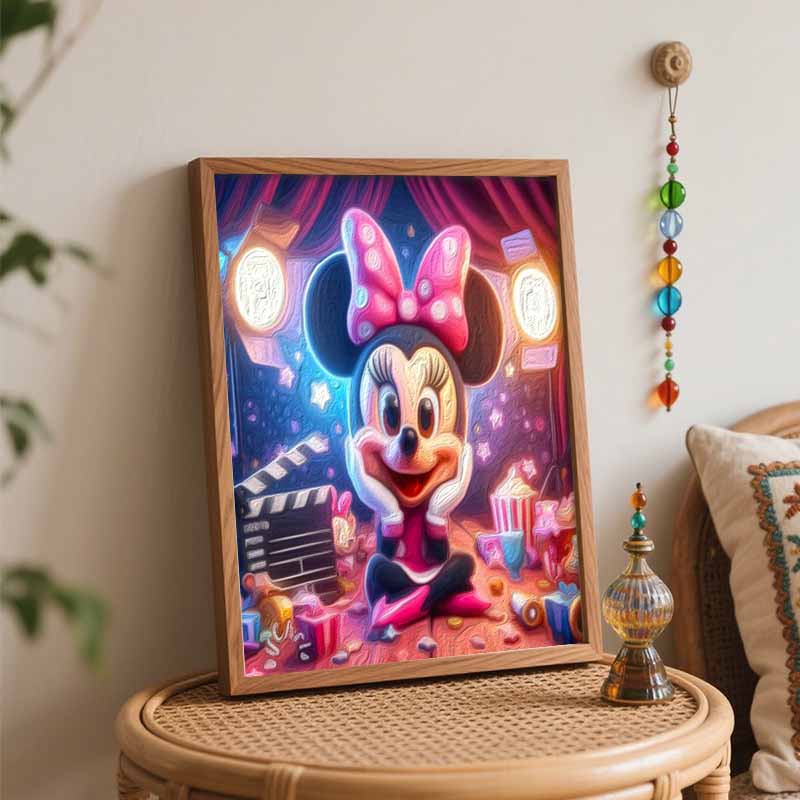Disney Minnie Mouse Movie Star Oil Painting Art Painting Kit Handmade Diy Gift Home Decoration Wall Decor Craft Supplies Party Decor
