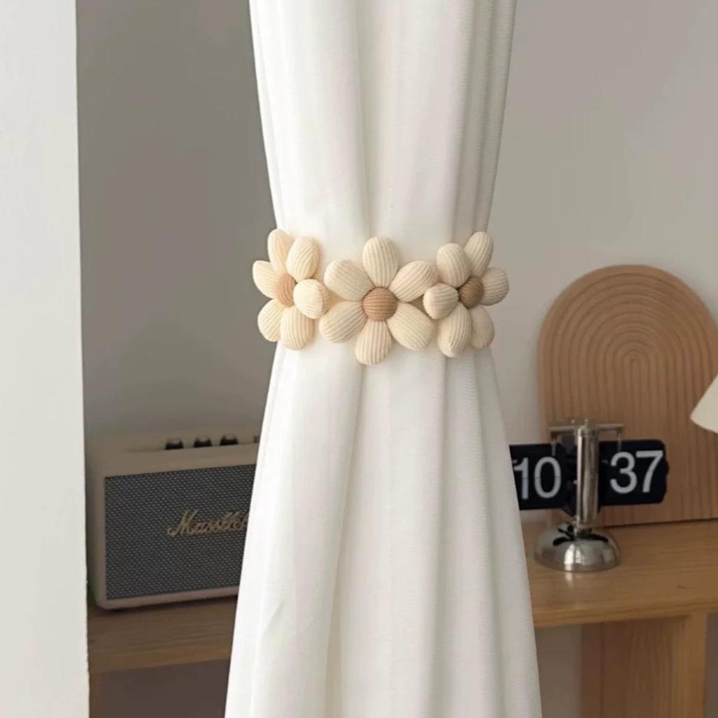 Cross-border Yarn Curtain Tiebacks, Decorative Buckle, No-Punch Gather, Flower Design