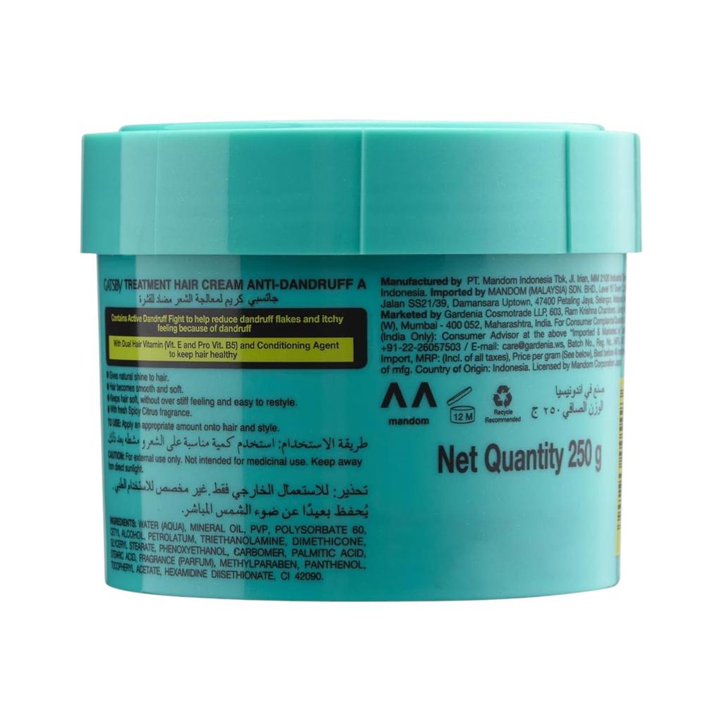 Gatsby Haarcreme für normales Haarstyling und Schuppenkontrolle mit Vitamin E und B5 250g – Nicht klebriger Zitrusduft