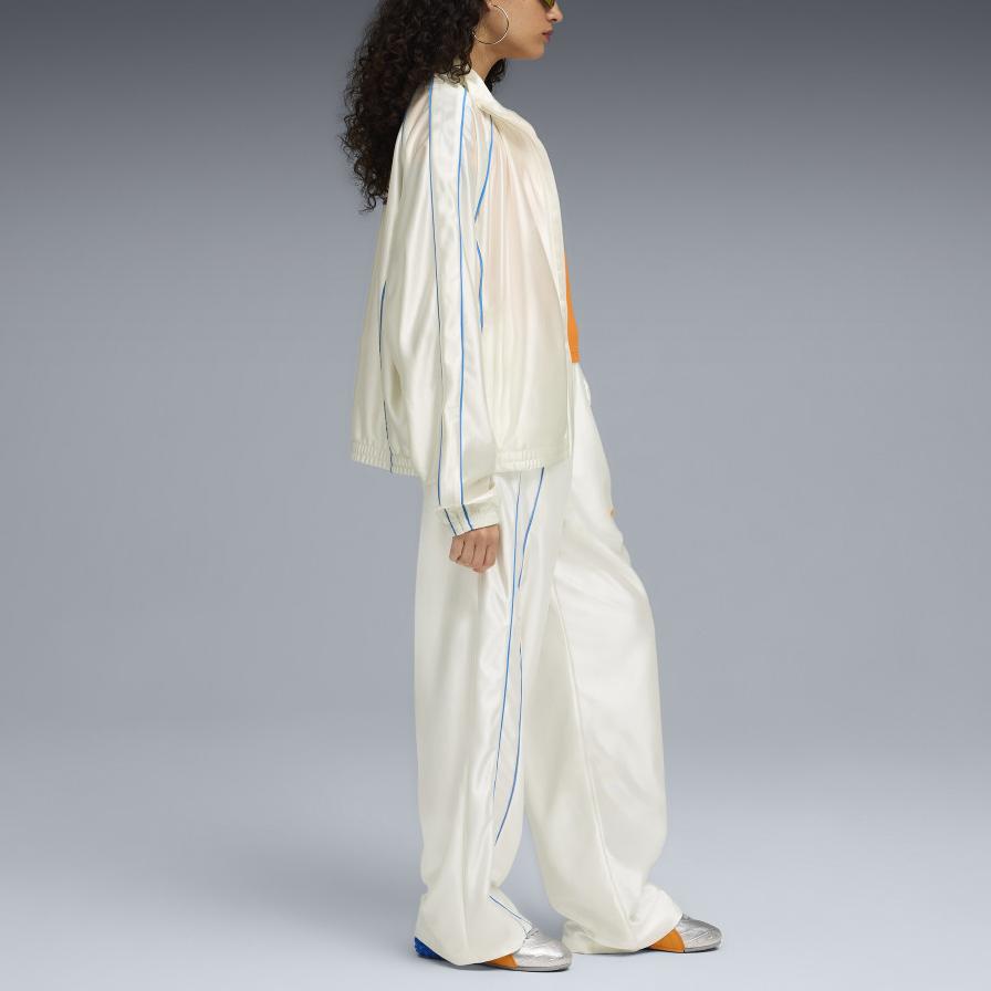 Puma Jaqueta Track X Fenty T7 FW25 Unissex Corte Solto Color Block Zíper Duplo Brilhante Jaquetas Unissex 633626-87