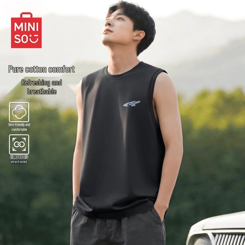 MINISO Men s Summer Casual Pure Cotton Tank Top 2XL