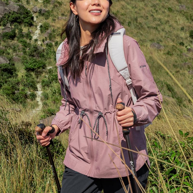 Columbia Lillian Ridge 2 Solid Fashion Simple Water-Resistant Adjustable Waist Hooded Jacket Women jackets Pink WR0607-609
