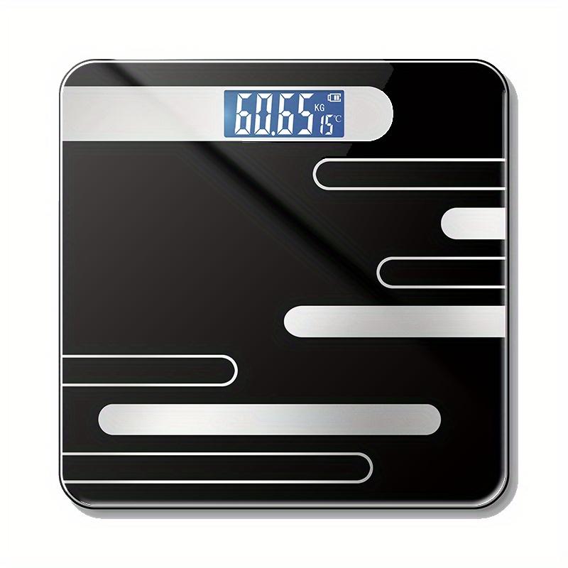 1 Piece Stylish Black Digital Bathroom Scale with LCD Display - High Precision Floor Health Scale Battery Powered for Home Use