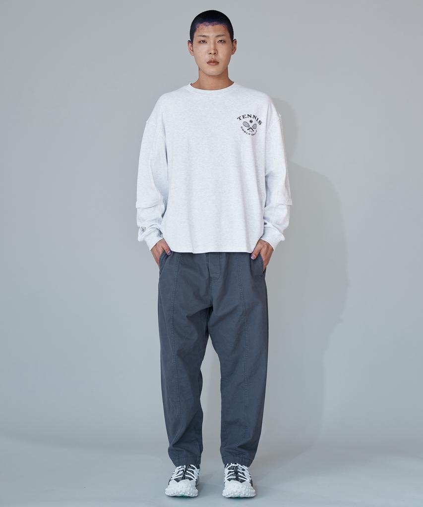 MANIAMASS Tennis Club Embroidered Graphic Long Sleeve (Noble Lt C)