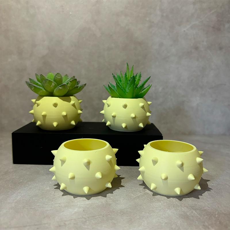 4 Pieces Mini Spherical Flower Pot Succulent Pot Desktop Ornament Plastic Planter Home Decor Plant Pot