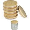 Oui Yogurt Jar Lids 6 Pack, Bamboo Covers Perfect for 5Oz Oui Yogurt Jars, Food-Grade Reble Wooden Canning Lids with Airtight Seal Ring