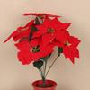 13 Inch Artificial Poinsettia Flower 5/7 Heads Red Fake Poinsettia Faux Silk Poinsettia Bouquet with Stem for New Year Floral Arrangement Home Decor