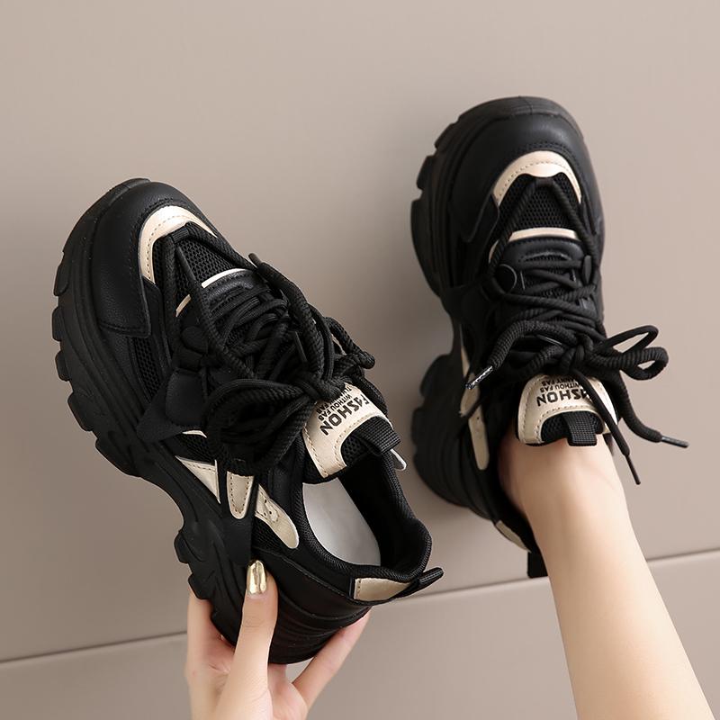 Kitchen Shoes New Chef Platform Dad Shoes Black Soft-soled Sneakers