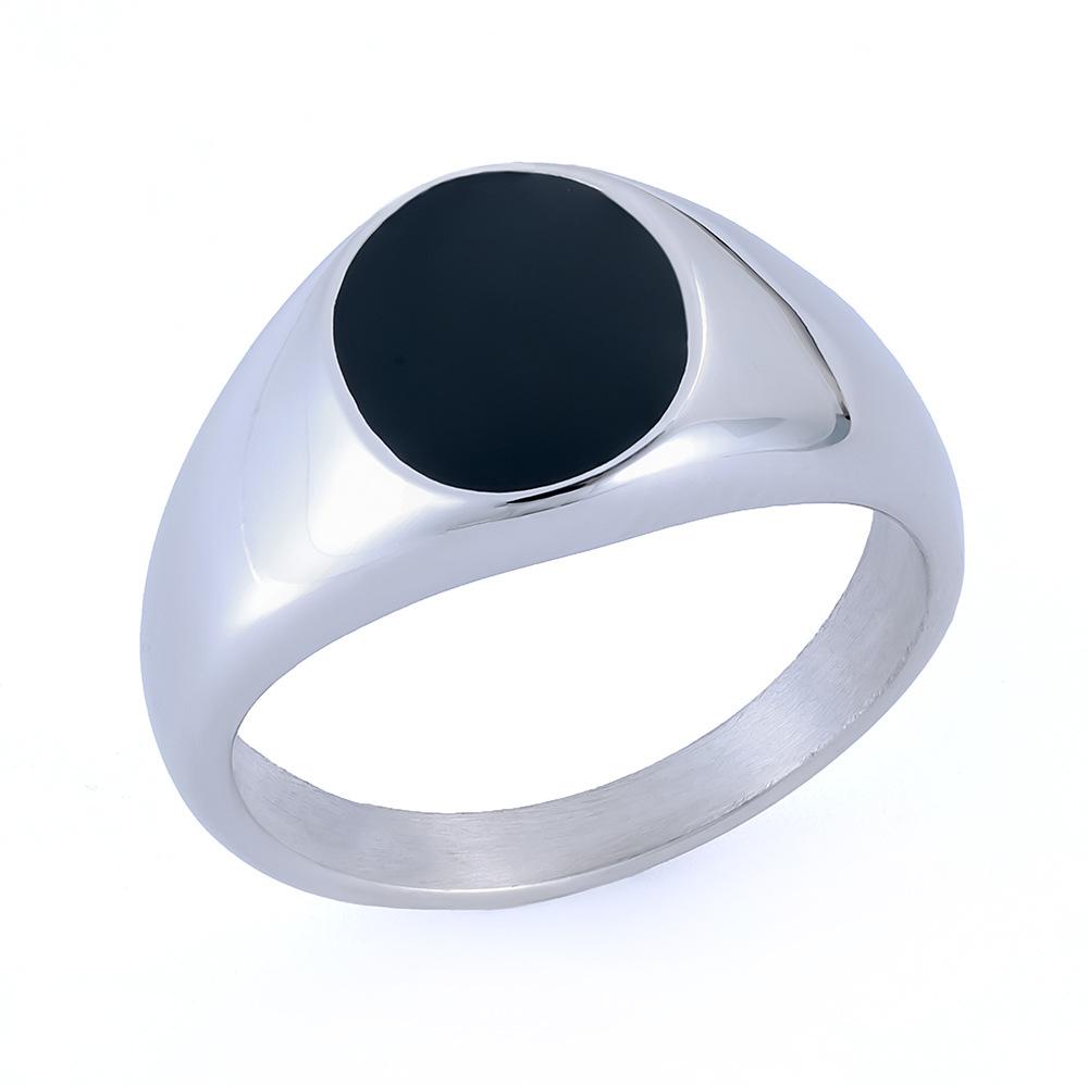 Personalized Tide Brand Spring Titanium Steel Square Epoxy Stainless Steel Ring