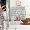 Vintage Plaid Women's Storage Bags Large Capacity Cosmetic Bag Make Up Case Soft Cotton Portable Female Clutch Purse Handbags