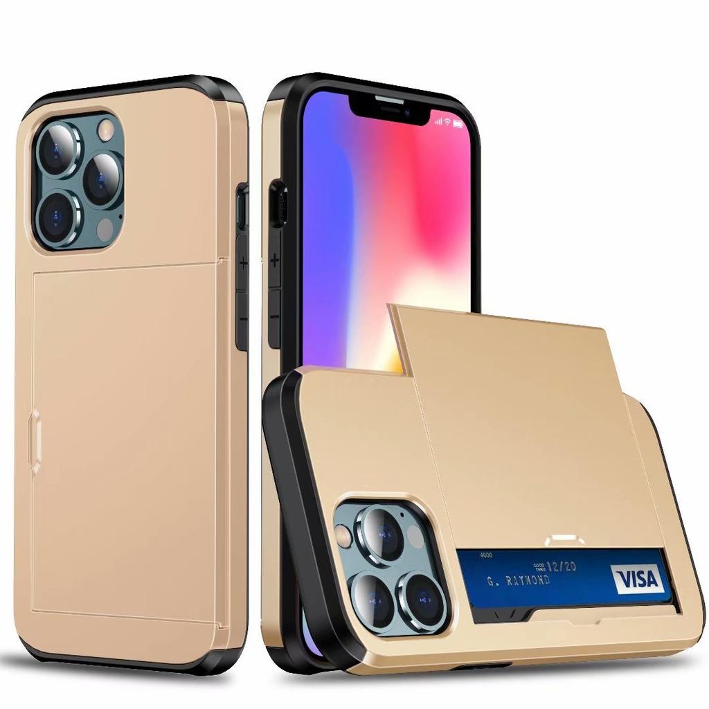 Applicable to iphone11promax mobile phone case Apple 11 slide cover card 1.1 inch 2-in-1 card bag protective case