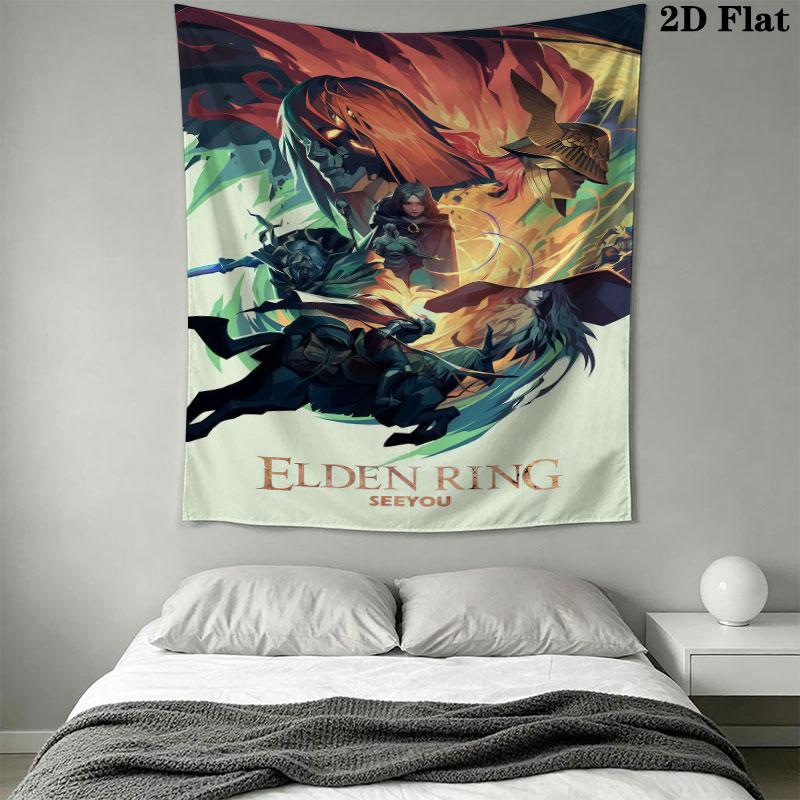 Elden Ring Dawn Wall Hanging Printed Fabric Blanket Decorative Tapestries for Bedroom Living Room Home Decor