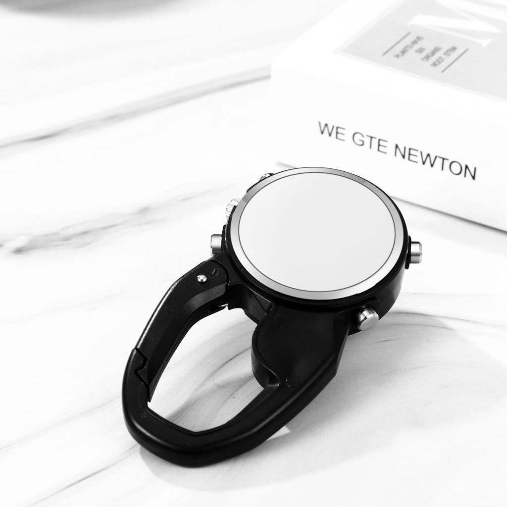 Carabiner Watch, Analog-Digital Display, Clip-on Watch, 3ATM Waterproof, Multifunction LED, Calendar, Stopwatch, Day of Week, Alarm, Sports Watch,
