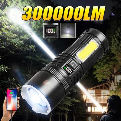 Leistungsstärkste LED-Taschenlampe Hochleistungs-Wiederaufladbare Taktische Taschenlampe Eingebauter 6800mAh Akku COB-Taschenlampe Camping Handlaterne