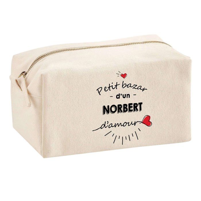 Trousse multifonction Bazar d'un Norbert d'amour Cadeau Anniversaire Idée Personnalisé Rentrée | Trousse Scolaire Fournitures Bureau