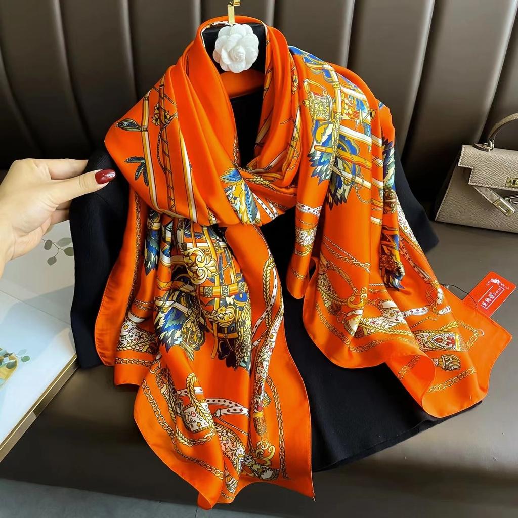 Luxury Brand Winter Scarf Women Beach Shawl Silk Scarves Lady