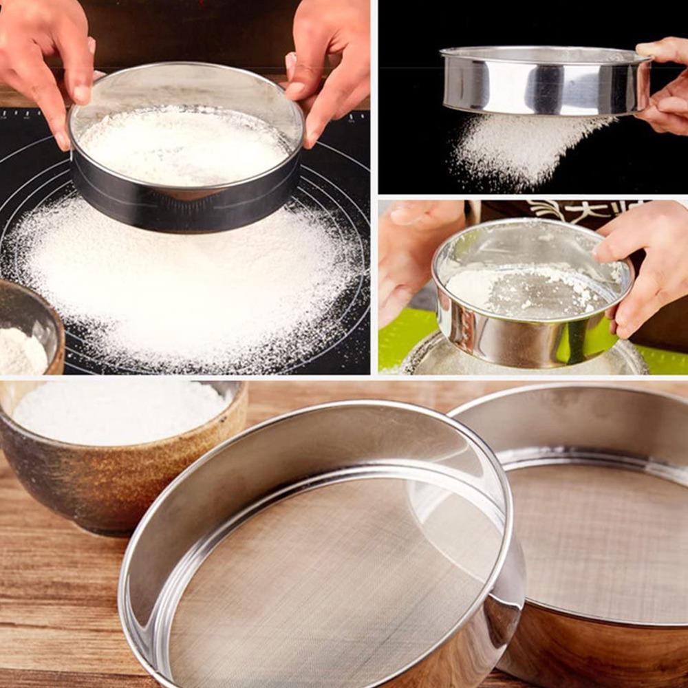 3pcs Fine Mesh Stainless Steel Flour Sifter French Pastry Baking Mold Home Kitchen