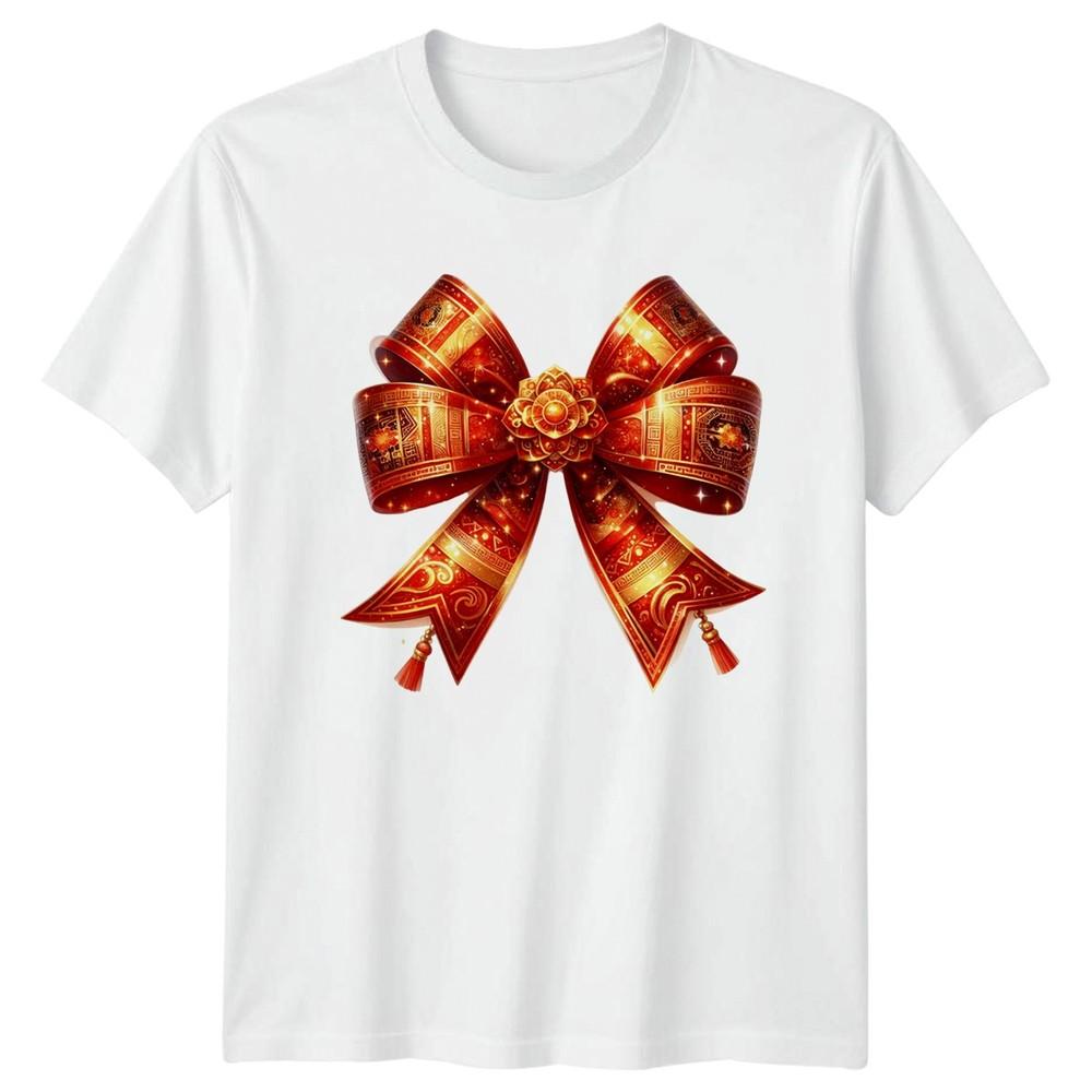 Christmas Bow Festive Holiday Unisexs TShirt Unisexs Tee Graphic Unisex Top S