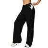 Women's Outdoor Running Casual Sports Sweatpants Elastic Waistband Loose Fit Full Length Athletic Pants with Side Pockets