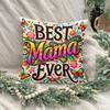 1Pc Best Mama Ever Floral Butterfly Print Throw Pillow Cover,Suitable For Sofa,Bedroom,Living Room,A Thankful Gift For Mom