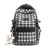 Plaid Schoolbag Large Capacity Lightweight Student Backpack Love Printed Backpack