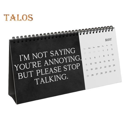 

Юмористический настольный календарь 2025 года, офисный рабочий календарь, ежемесячный календарь саркастических фраз, подарок Белого слона для коллег и друзей чёрный