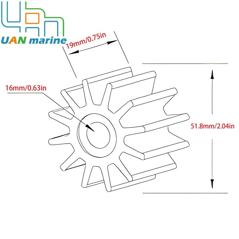 For Yamaha 6H4-44352 Water Pump Impeller 2 Stroke 25HP 30HP 40HP 50HP Outboard Engine 6H4-44352-01 6H4-44352-02 6H4-44352-00