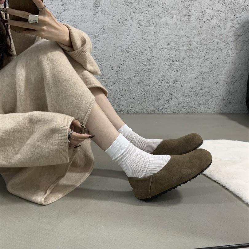 2025 New Shallow Mouth Warm Fluff Cotton Ladyshoes Women Wear Outside Winter Wear Inside One Pedal Lazy Single Shoes