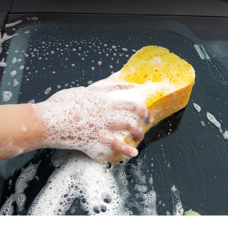 High-Density Car Wash Sponge 8-Shaped Yellow Cleaning Tool for Vehicle Maintenance Absorbent Sponge Effective Foam and Easy Storage