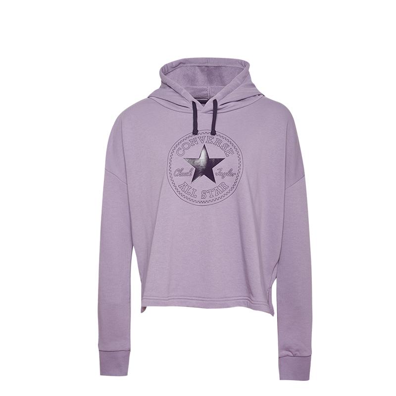 Converse All Star Sweatshirt Women s Gray Purple 10017873-537 2XL