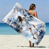 Watercolor Figure Skating Beach Towel Patterned Sunscreen And Windproof Suitable For Swimming Pool Camping Travel
